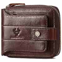 Amazon.com: gzcz Mens Wallet with Zipper Genuine Leather